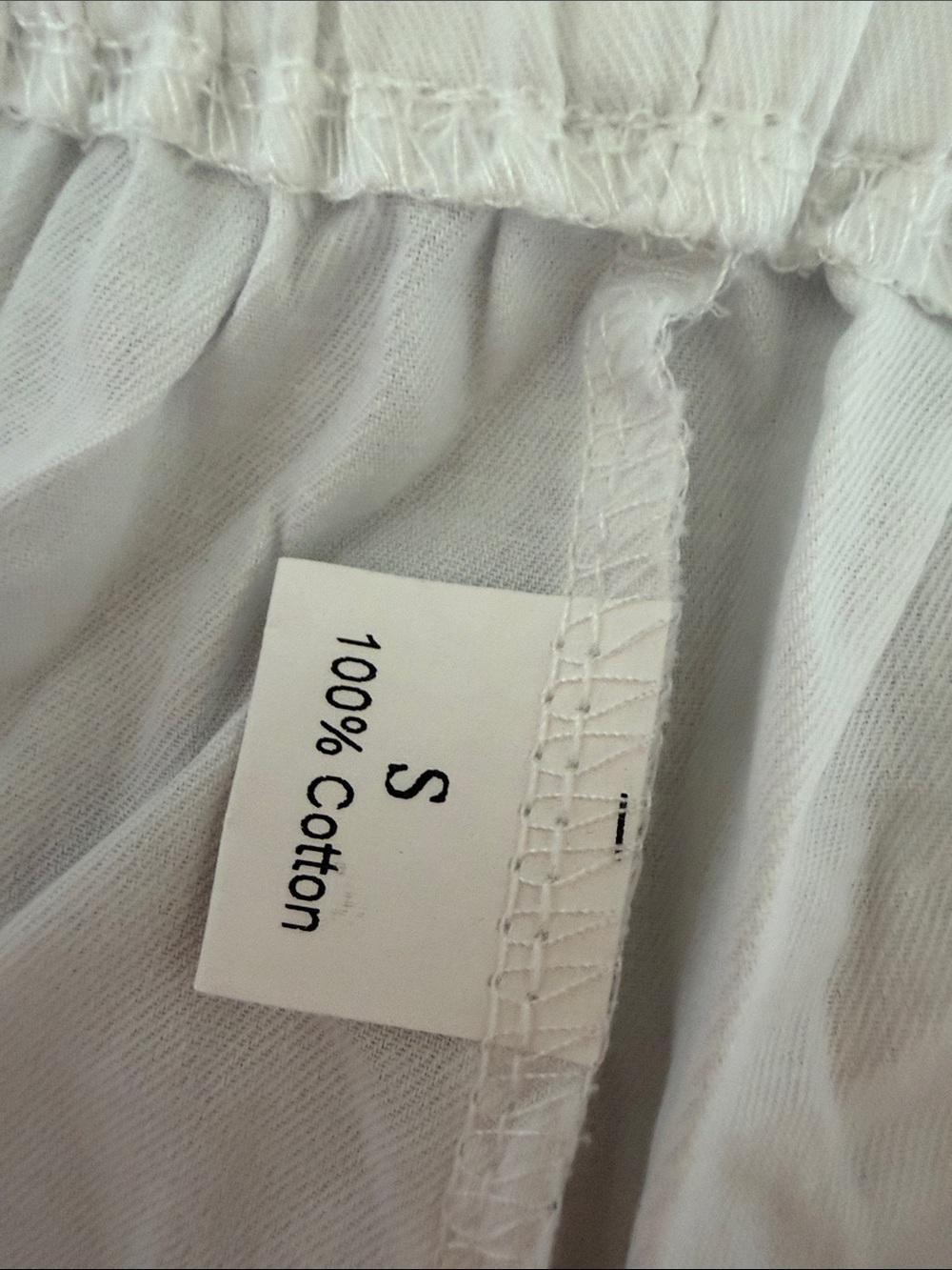 Women's White Drawstring Cargo Capris - Picture 7 of 7